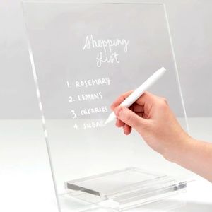 Russell+Hazel 12"x12" Clear acrylic Dry Erase board w/ base and marker NEW